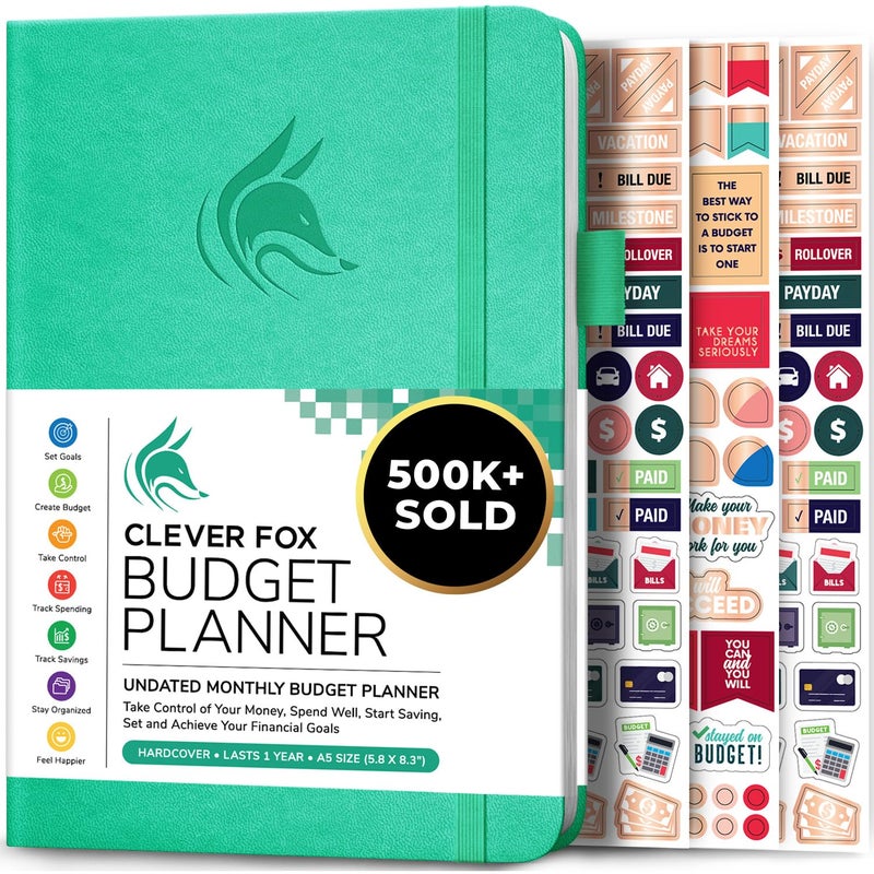 Clever Fox Budget Planner - Expense Tracker Notebook. Monthly Budgeting Organizer, Finance Logbook & Accounts Book, Bill Tracker, A5 (Emerald) - Image 1